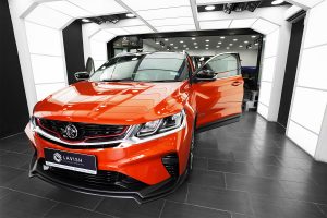 Orange colour car with Lavish 9H Ceramic Coating